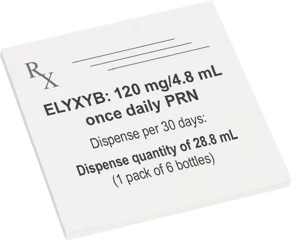 Sample ELYXYB prescribing pad